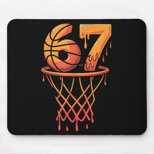 67 Basketball Ice Cream Drip Six Seven Mouse Mat (Front)