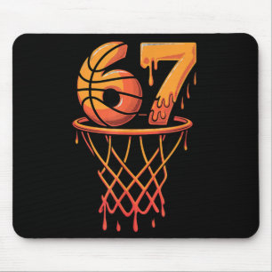 67 Basketball Ice Cream Drip Six Seven Mouse Mat