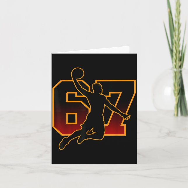67 Basketball Meme Slam Dunk Sition Six Seven Numb Card (Front)