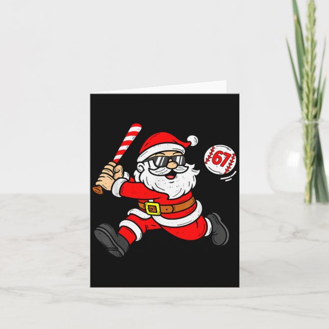 67 Basketball Santa Six Seven Meme Christmas Srt M Card (Front)