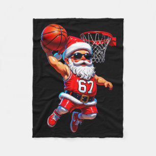 67 Basketball Santa Six Seven Meme Christmas Srt M Fleece Blanket