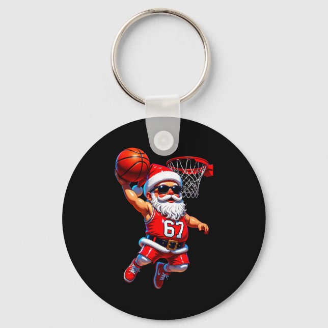 67 Basketball Santa Six Seven Meme Christmas Srt M Key Ring (Front)