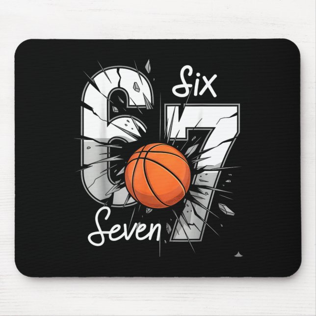 67 Basketball Six Seven 6 7 Meme 67  Mouse Mat (Front)