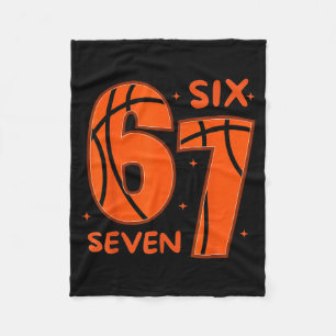 67 Basketball Six Seven 6 7 Meme 6  Fleece Blanket