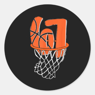 67 Basketball Six Seven 6 7 Meme Funny 67 Basketba Classic Round Sticker
