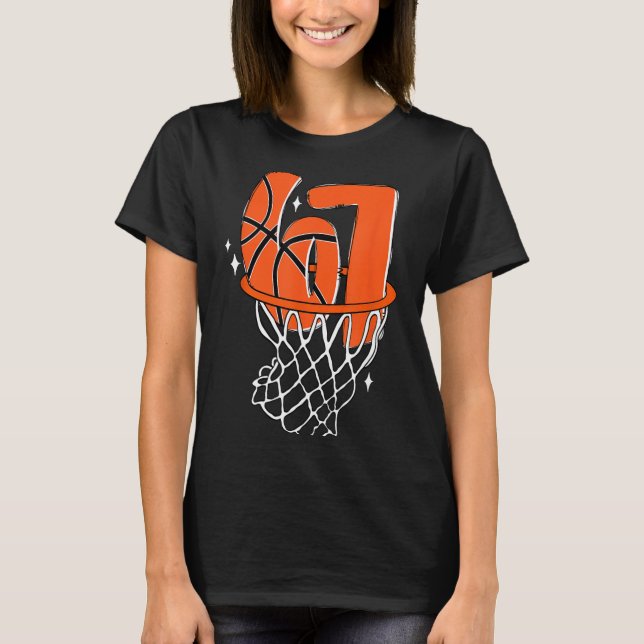 67 Basketball Six Seven 6 7 Meme Funny 67 Basketba T-Shirt (Front)