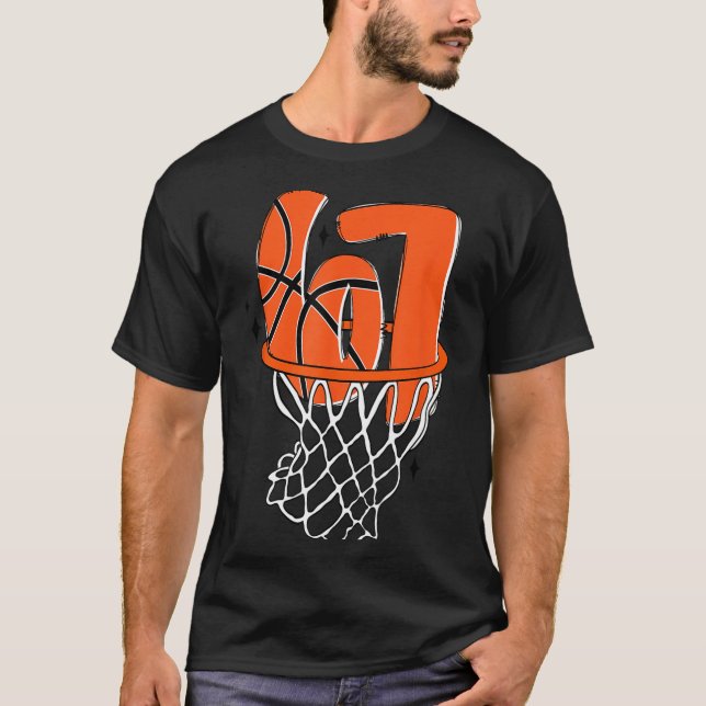 67 Basketball Six Seven 6 7 Meme Funny 67 Basketba T-Shirt (Front)