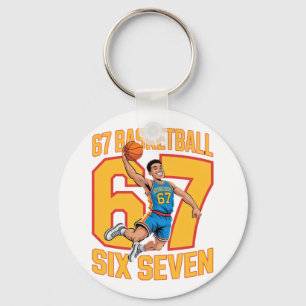 67 Basketball Six Seven Meme Key Ring