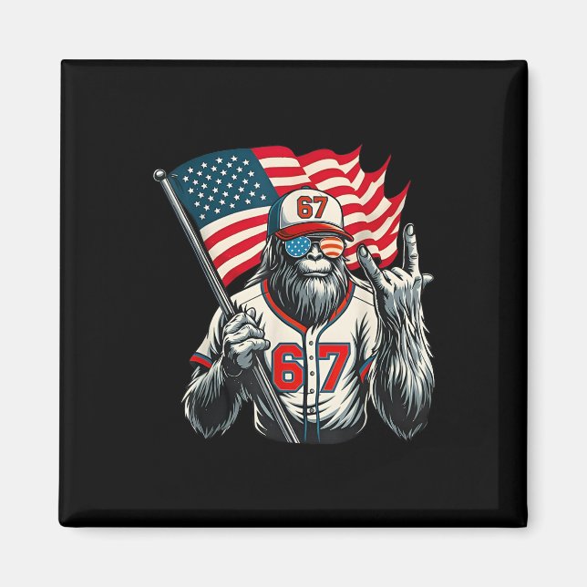 67 Bigfoot Meme Funny Six Seven Gen Alpha Slang  Magnet (Front)