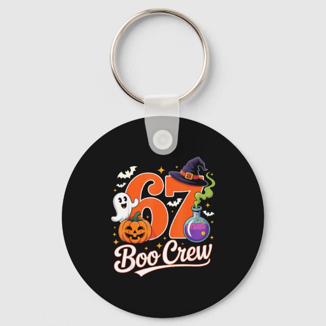 67 boo crew funny halloween ghost witch pumpkin key ring (Front)
