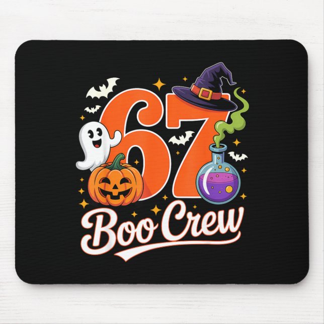 67 boo crew funny halloween ghost witch pumpkin mouse mat (Front)
