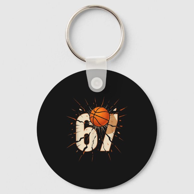 67 Brainrot Youth Basketball Drip - Funny Kids 67  Key Ring (Front)