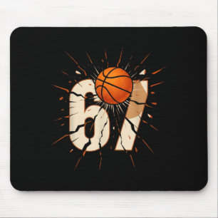 67 Brainrot Youth Basketball Drip - Funny Kids 67 Mouse Mat