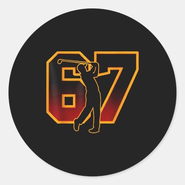 67 Brainrot Youth Golf Drip - Funny Kids 67  Classic Round Sticker (Front)
