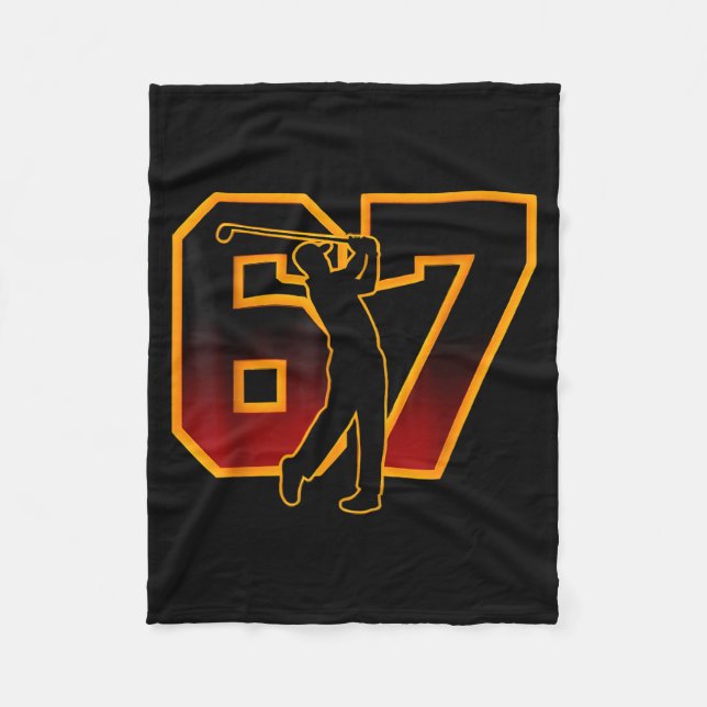 67 Brainrot Youth Golf Drip - Funny Kids 67  Fleece Blanket (Front)