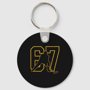 67 Brainrot Youth Ice Hockey Drip - Funny Kids 67  Key Ring