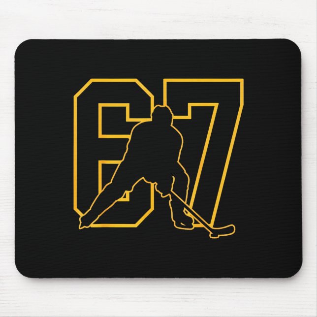 67 Brainrot Youth Ice Hockey Drip - Funny Kids 67  Mouse Mat (Front)