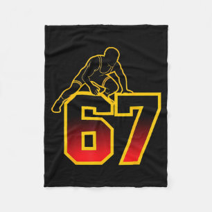 67 Brainrot Youth Wrestling Drip - Funny Kids 67  Fleece Blanket