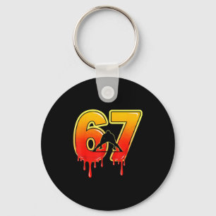 67 Brainrot Youth Wrestling Drip - Funny Kids 67  Key Ring