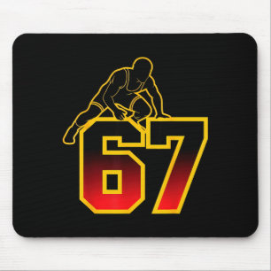 67 Brainrot Youth Wrestling Drip - Funny Kids 67  Mouse Mat