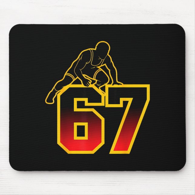 67 Brainrot Youth Wrestling Drip - Funny Kids 67  Mouse Mat (Front)