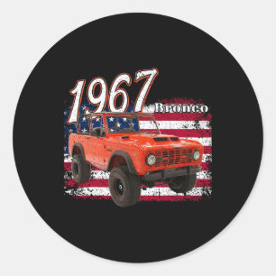 67 Bronco Suv Car  Classic Round Sticker