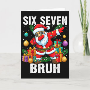 67 Bruh Christmas Cool Dabbing Santa Six Seven Mem Card