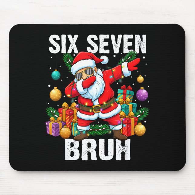 67 Bruh Christmas Cool Dabbing Santa Six Seven Mem Mouse Mat (Front)