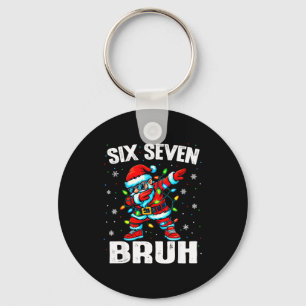 67 Bruh Christmas Six Seven Meme Dab Santa  Key Ring