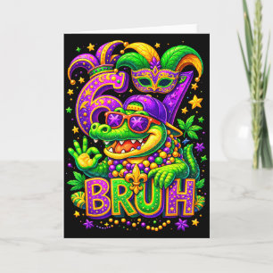 67 Bruh Crocodile Mexico Mardi Gras Holiday Card