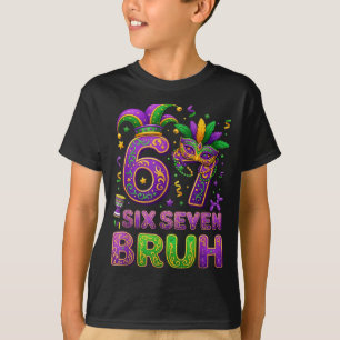 67 Bruh Mardi Gras Jester Mask New Orleans  T-Shirt