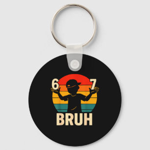 67 Bruh Retro Boy 6 7 Meme Kids Kindergarten Teen  Key Ring