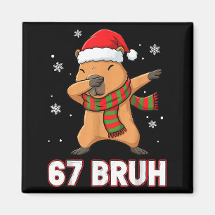 67 Bruh Six Seven Meme Capybara Christmas Kids Boy Magnet