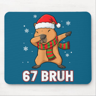 67 Bruh Six Seven Meme Capybara Christmas Kids Boy Mouse Mat