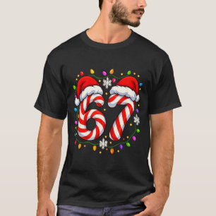 67 Candy Cane Santa Christmas Funny Xmas Lights T-Shirt