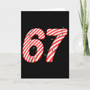 67 Candy Cane Xmas Six Seven Christmas Joke Funny Card