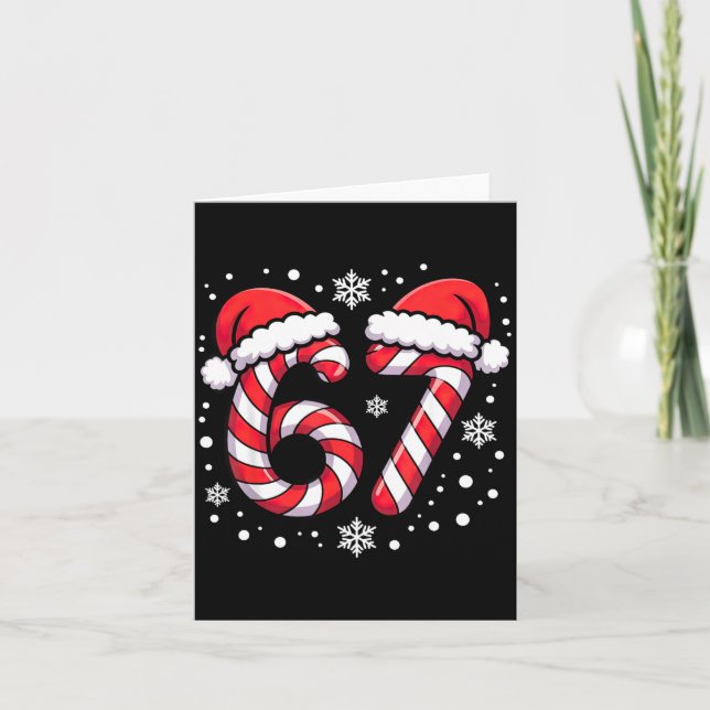 67 Candy Canes Santa  Card (Front)
