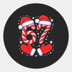 67 Candy Canes Santa  Classic Round Sticker