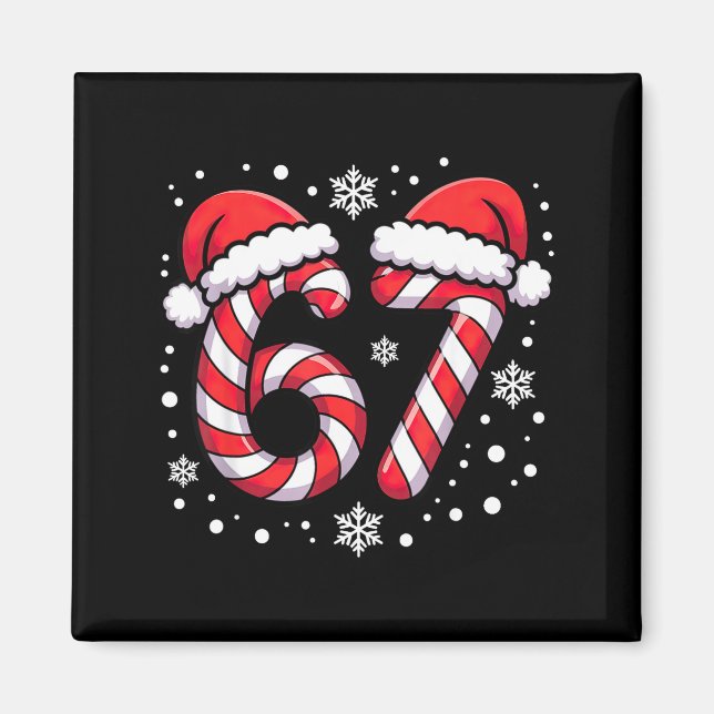 67 Candy Canes Santa  Magnet (Front)