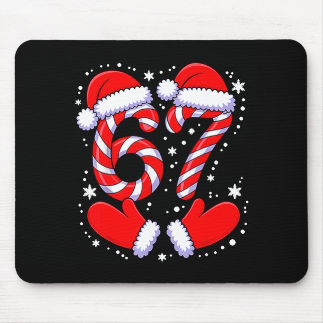 67 Candy Canes Santa  Mouse Mat (Front)