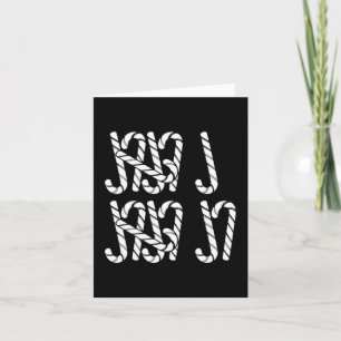 67 Candy Canes Tally Marks Xmas Long Sleeve  Card