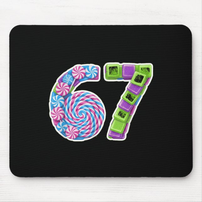 67 Candy Themed Number Fun Design  Mouse Mat (Front)