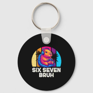 67 Capybara Funny Six Seven Bruh Capybara Video Ga Key Ring