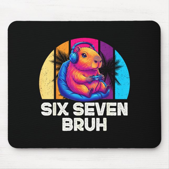 67 Capybara Funny Six Seven Bruh Capybara Video Ga Mouse Mat (Front)
