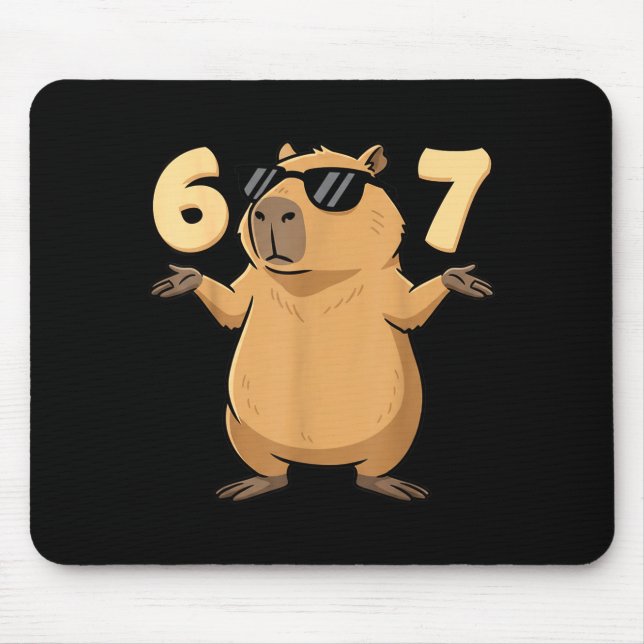 67 Capybara Meme 6 7 Aesthetic For Kids Young Adul Mouse Mat (Front)