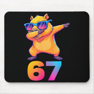 67 Capybara Six Seven Meme Animal Cool Capybara Da Mouse Mat