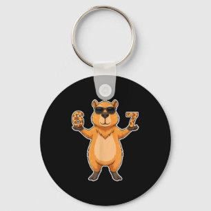 67 Capybara Sungles Gen Alpha Slang Funny Six Seve Key Ring