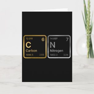 67 Carbon Nitrogen Science Chemistry Periodic Tabl Card