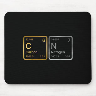 67 Carbon Nitrogen Science Chemistry Periodic Tabl Mouse Mat