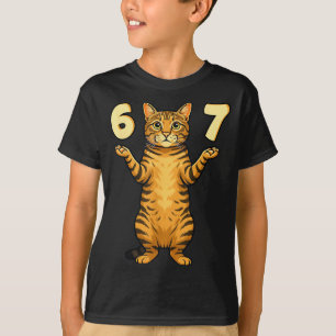 67 Cat Meme Funny Gen Alpha Slang Humor For Teens T-Shirt